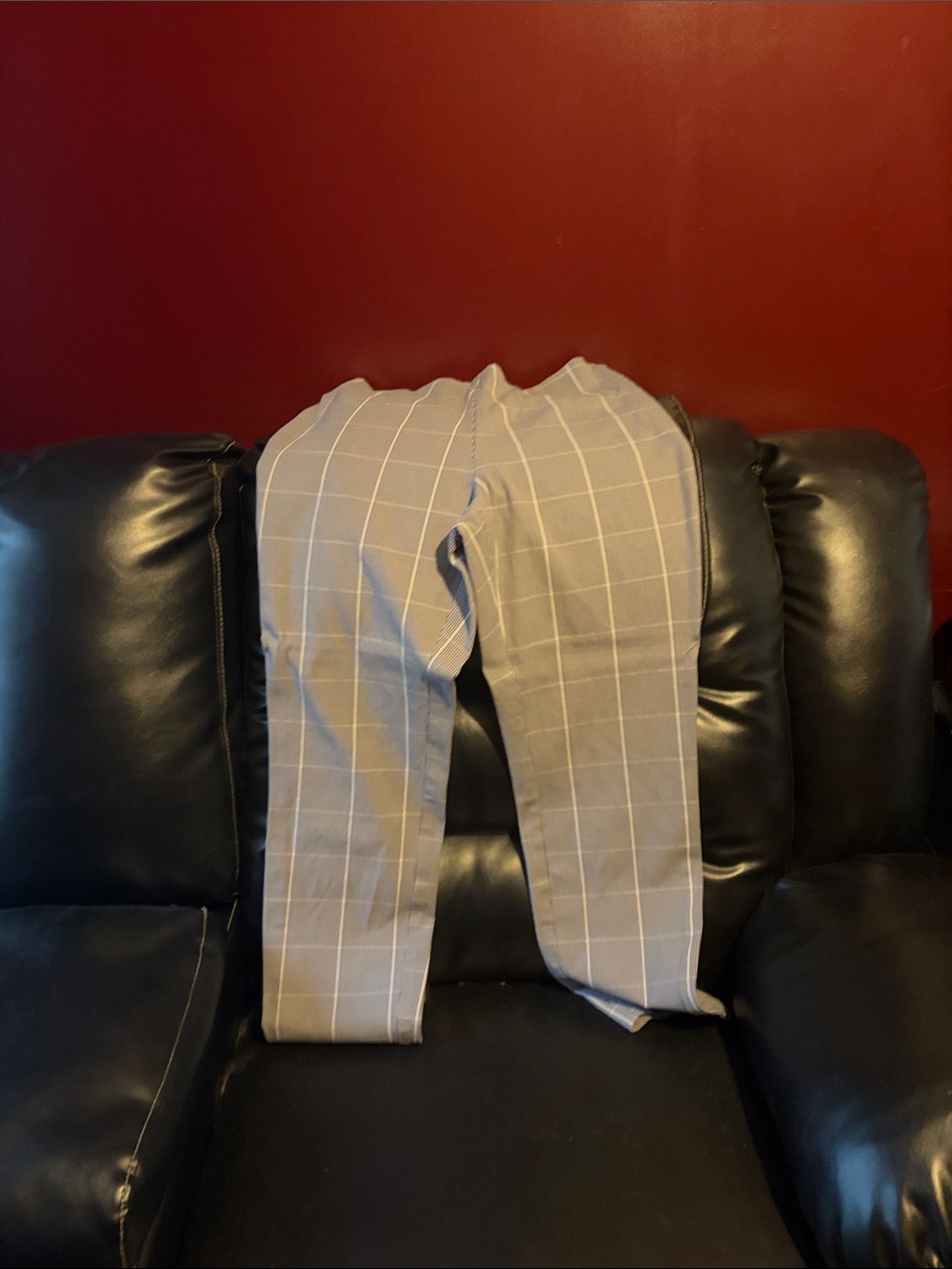 a new day Beige Windowpane Skinny Pants